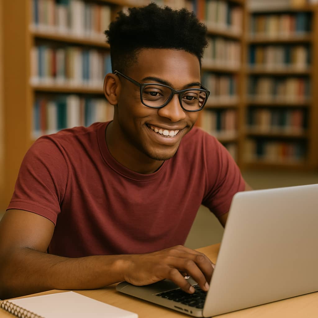 Student with laptop