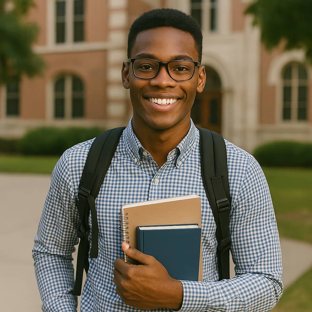 Student with laptop