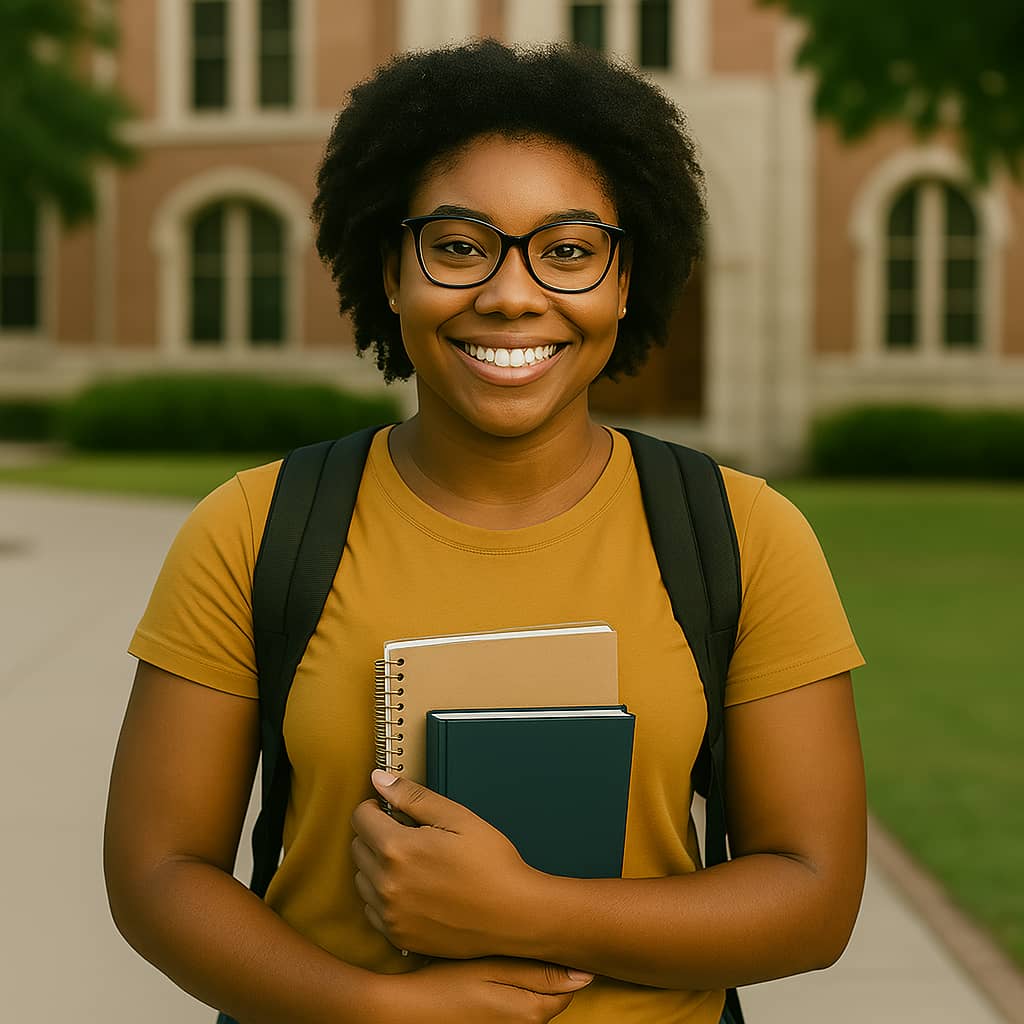 Student with laptop
