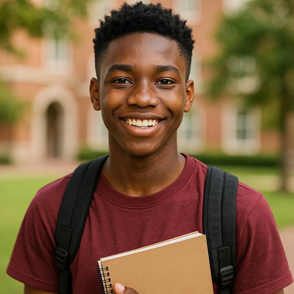 Student with laptop